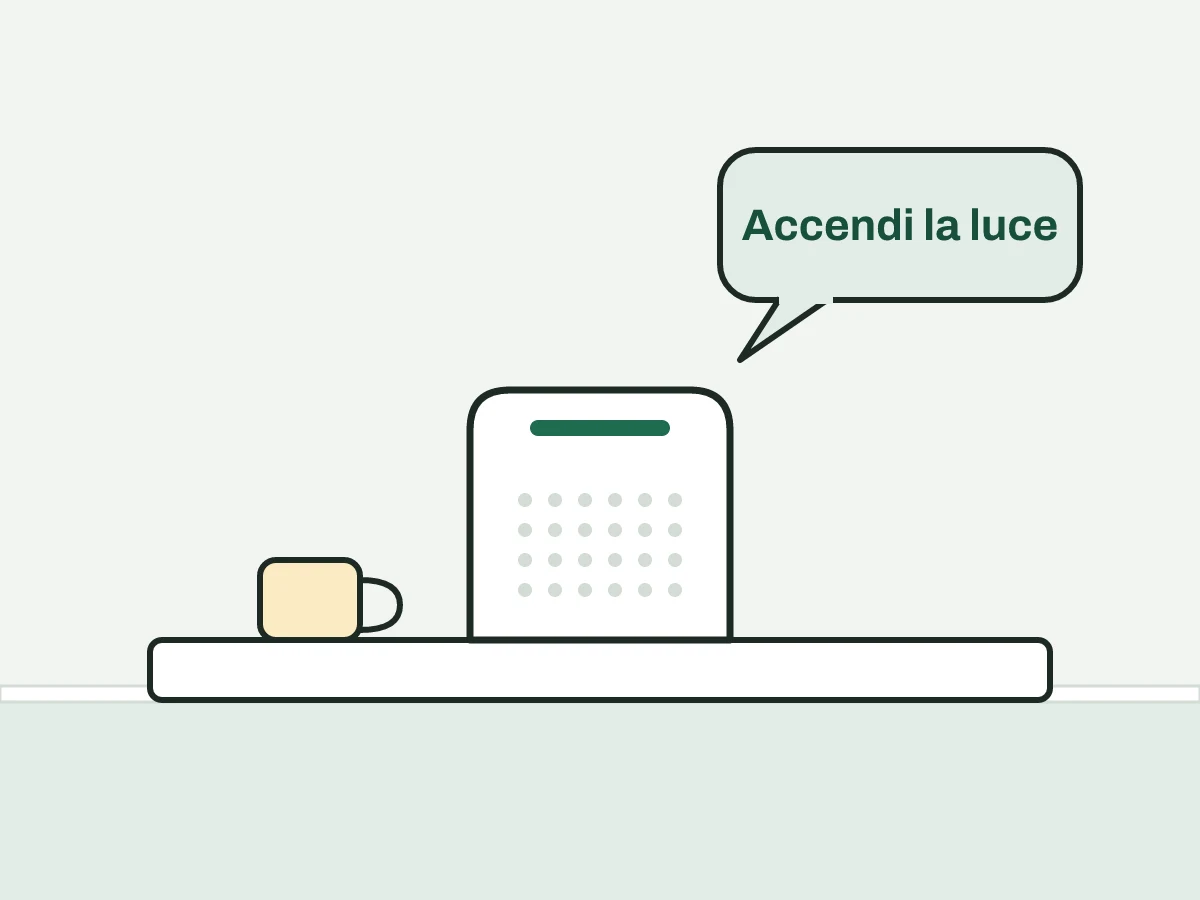 Un altoparlante smart sul bancone della cucina